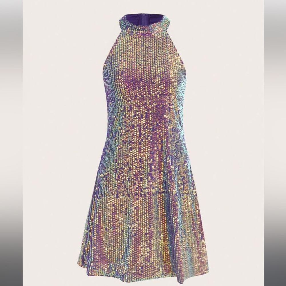 Sequin halter dress, would be perfect for the Era’s!